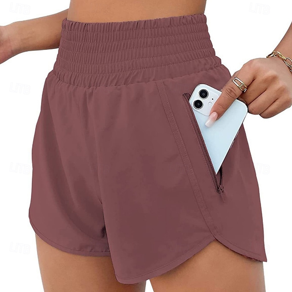 Women's Athletic Shorts Shorts Summer Shorts Beach Shorts Vacation Fashion Casual Daily Short High Waist Elastic Waistband Asymmetric Zipper Pocket Comfort Quick Dry Soft Micro-elastic Streetwear 2026 - $20.99 –P17