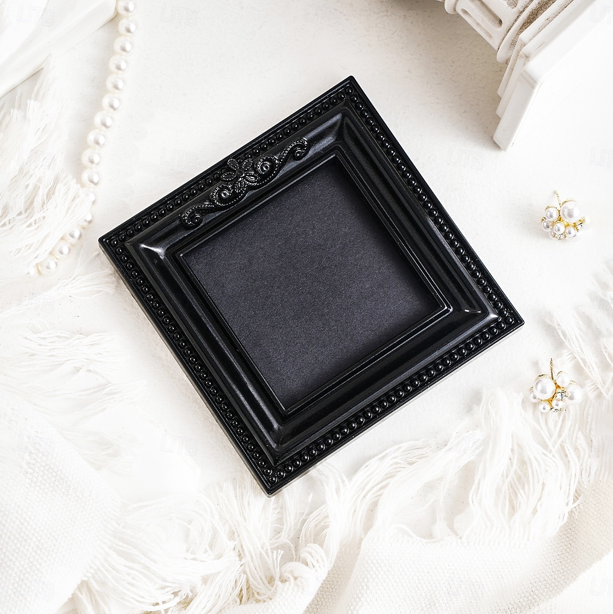 Vintage Black Resin Decorative Frame, Handmade Hand-Painted Ornate Wall Hanging Frame for DIY Wall Decor, Photo Display Frame, Home Wall Decoration Prop for Parties, Festivals 2026 - $21.99 –P6