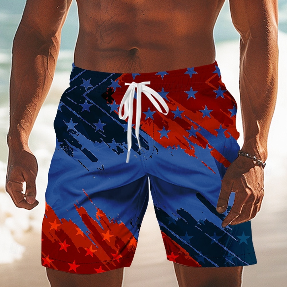 Herren 250. Jahrestag des Unabhängigkeitstages der USA am 4. Juli US Flagge Badehosen Badeanzüge Badeshorts Boardshorts Mittlere Taille Patriotisch Ferien Seitentaschen Netzfutter Elastischer 2026 - $20.99 –P3