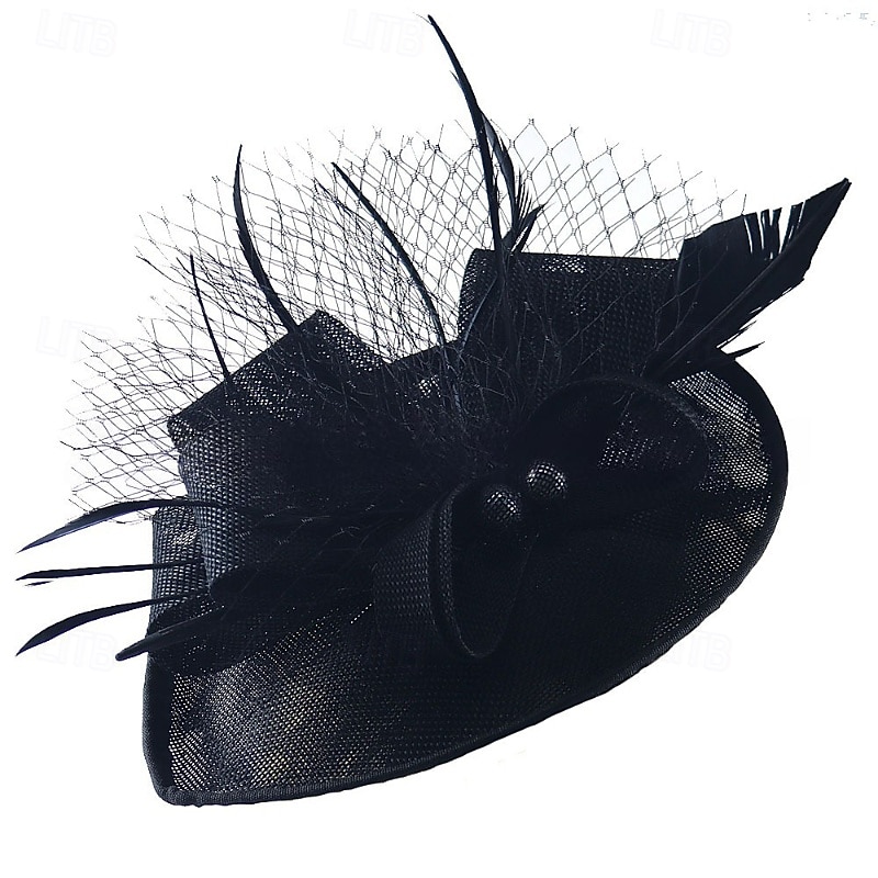 Fascinator Lino Matrimonio Compleanno Vintage Carino Retrò Con Piuma Copricapo Copricapo del 2026 a $17.49 –P4
