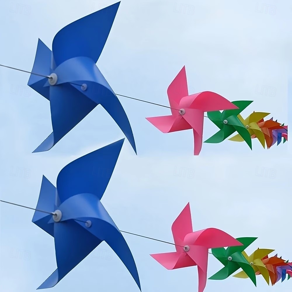 100 unidades - Guirnalda de molinillos de viento de 4 hojas, molinillos de plástico coloridos, incluye 30 metros de hilo, perfectos para bodas, cumpleaños, fiestas y decoración de jardines. 2026 - $19.99 –P4