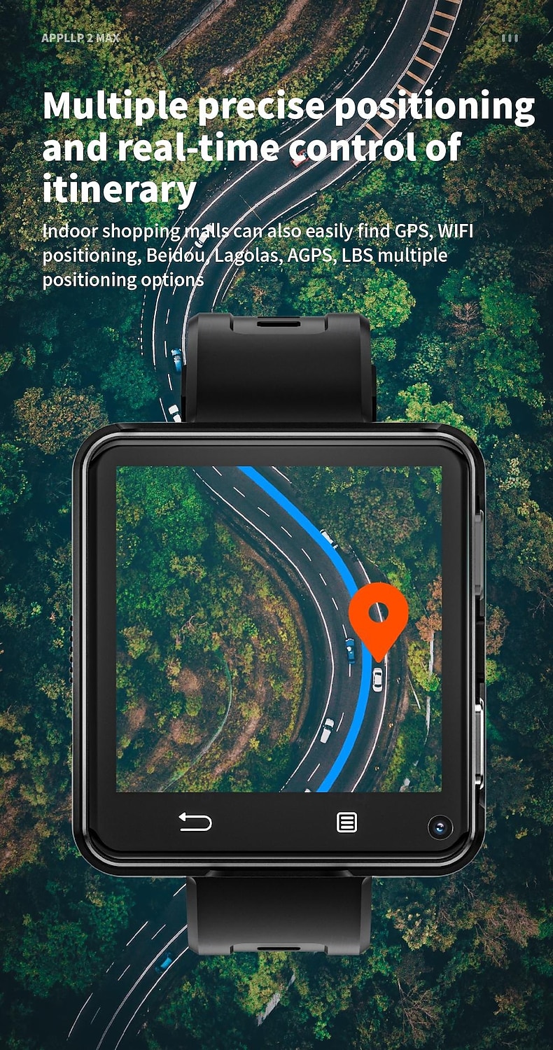 LOKMAT APPLLP 2 MAX Smart Watch 2.64 inch 4G LTE Cellular Smartwatch Phone Pedometer Call Reminder Alarm Clock Compatible with Null Unisex GPS Hands-Free Calls Media Control IPX-4 57mm Watch Case 2026 - $243.89 –P15