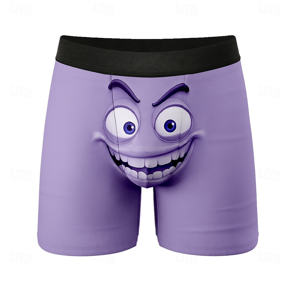 Homme Dessin animé Visage Souriant Expression du visage Boxers extensibles Caleçons de Bain Shorts de bain boxeur Drôle Occasionnel Maison Vacances à la Plage Ceinture Élastique Évacuation de de 2026 ? $16.99 –P1