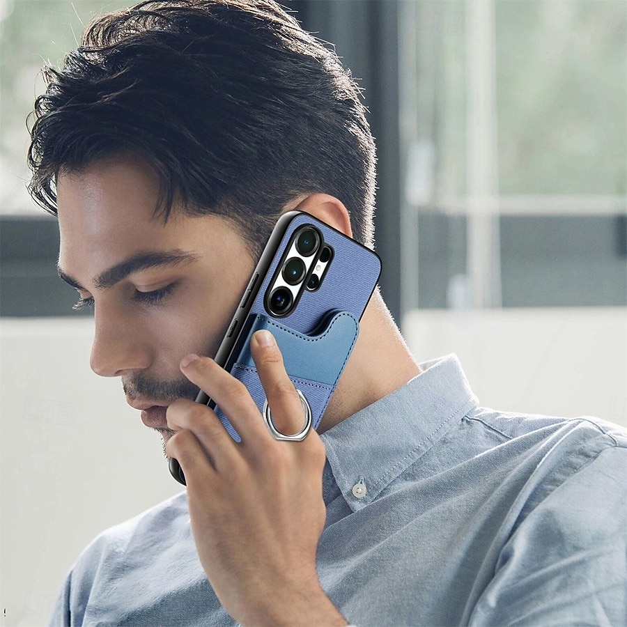 telefon fodral Till Samsung Galaxy S26 S26 Plus S26 Ultra Skal med stativ Ringhållare Ringspänne Kontor / företag TPU PU läder 2026 - $17.99 –P9