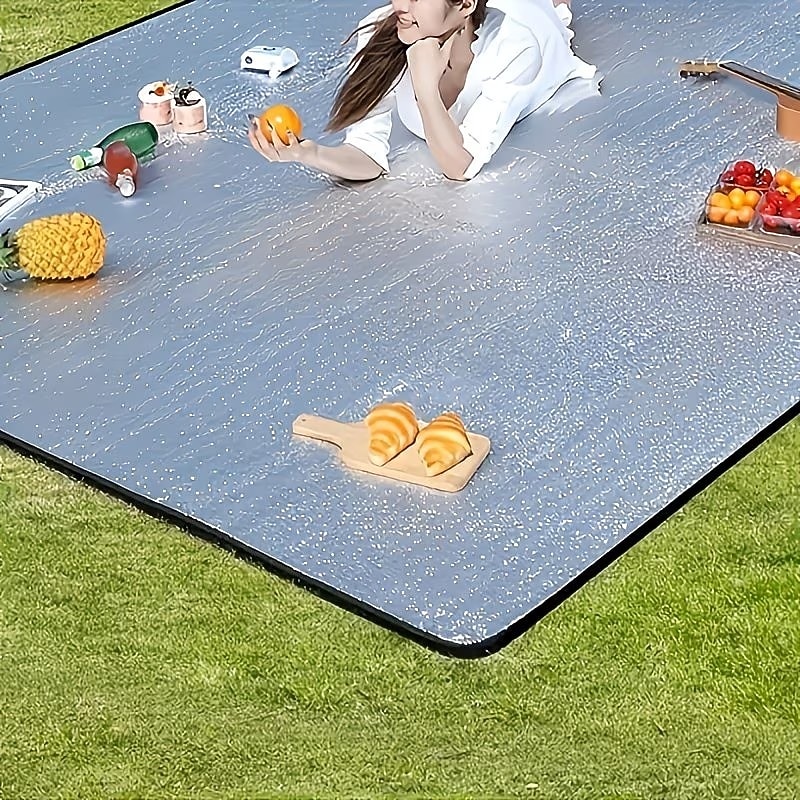 Extra-Large Waterproof Camping Mat, 240cm/94.48in * 240cm/94.48in Portable Foldable Outdoor Picnic, Tent, Beach & Park Mat - Moisture-Proof, Camping, Picnic, & Outdoor Adventure Essential 2026 - $17.99 –P4