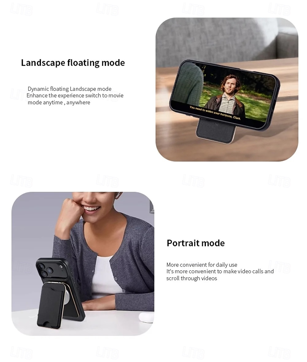 2-in-1 magnetischer MagSafe-Wallet-Ständer, magnetisches Leder-Kartenetui für iPhone 17, 16, 15 Pro Max Serie mit verstellbarer Halterung 2026 - $22.99 –P7