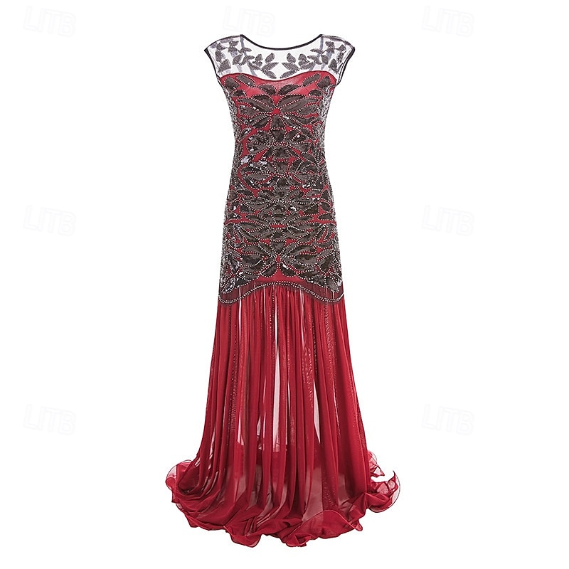 Rugido 20s 1920s Hasta el Tobillo Vestidos Vestido de noche Vestido de fiesta de graduación Sin Mangas El gran Gatsby Tallas Grandes Invitado a la boda Lentejuelas Disfraz Mujer Carnaval Mascarada 2026 - $62.99 –P7