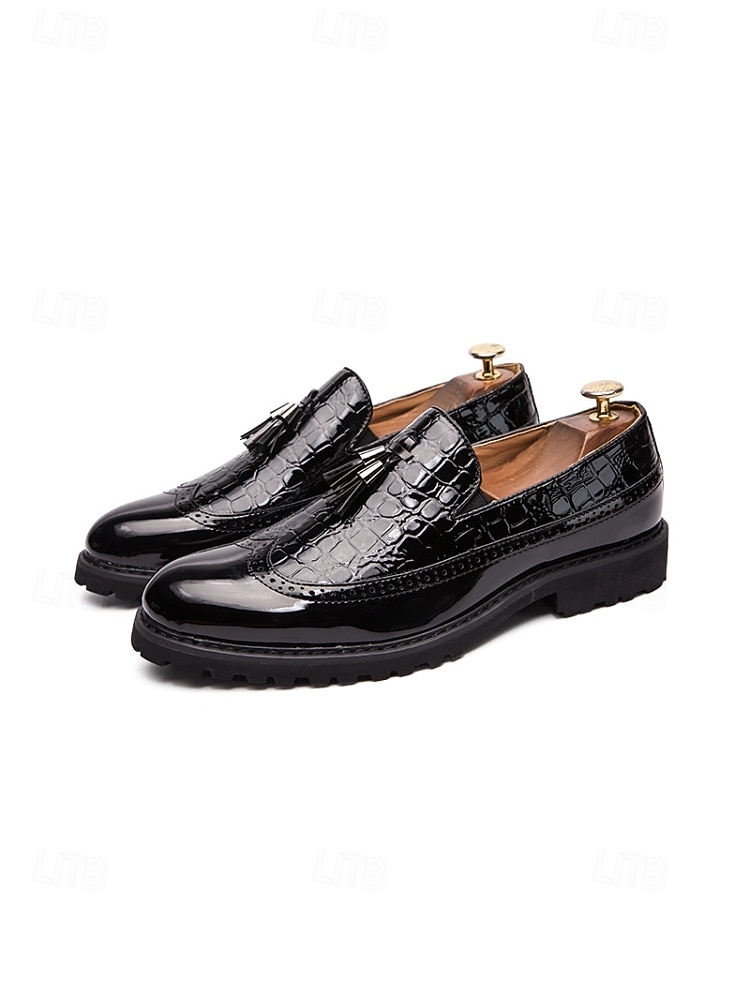 Men's Black and White Tassel Loafers Two-Tone Slip-On Dress Shoes for Weddings, Cocktail Parties, Resort Evenings, Banquets, Prom, Fashion Formal Occasion Wear 2026 - $46.99 –P7