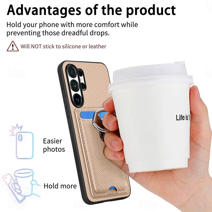 Phone Case For Samsung Galaxy S26 S26 Plus S26 Ultra Back Cover with Stand Holder Ring Holder Card Slot Retro TPU Fiber PU Leather 2026 - $16.99 –P6