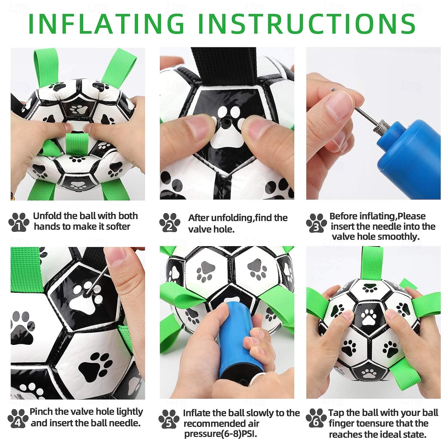Dog Soccer Ball with Grab Tabs, Upgraded Interactive Dog Toys, Tug of War Dog Toy, Rubber Ball, Dog Water Toy, Herding Ball for Dogs, Funny Dog Toys for Small & Medium Dogs 2026 - $25.99 –P7
