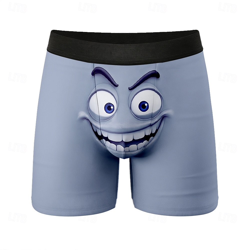 Homme Dessin animé Visage Souriant Expression du visage Boxers extensibles Caleçons de Bain Shorts de bain boxeur Drôle Occasionnel Maison Vacances à la Plage Ceinture Élastique Évacuation de de 2026 ? $16.99 –P2