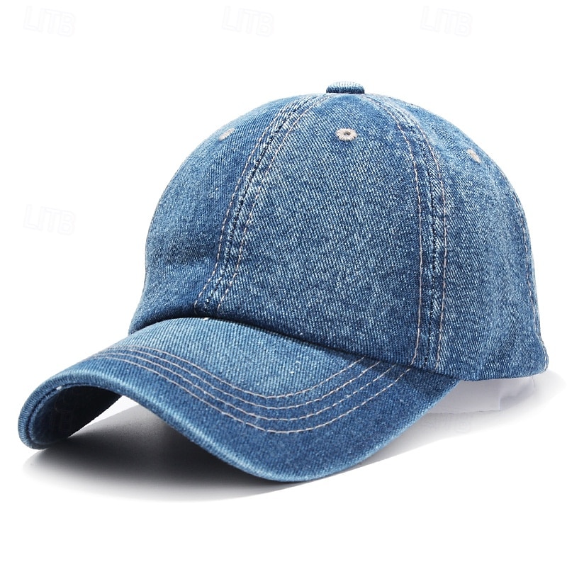 Men's Baseball Cap Sun Hat Blue Black Cotton Patchwork Fashion Streetwear Casual Daily Outdoor Vacation Solid Color Sun Protection Sunscreen Breathability 2026 - $10.99 –P1
