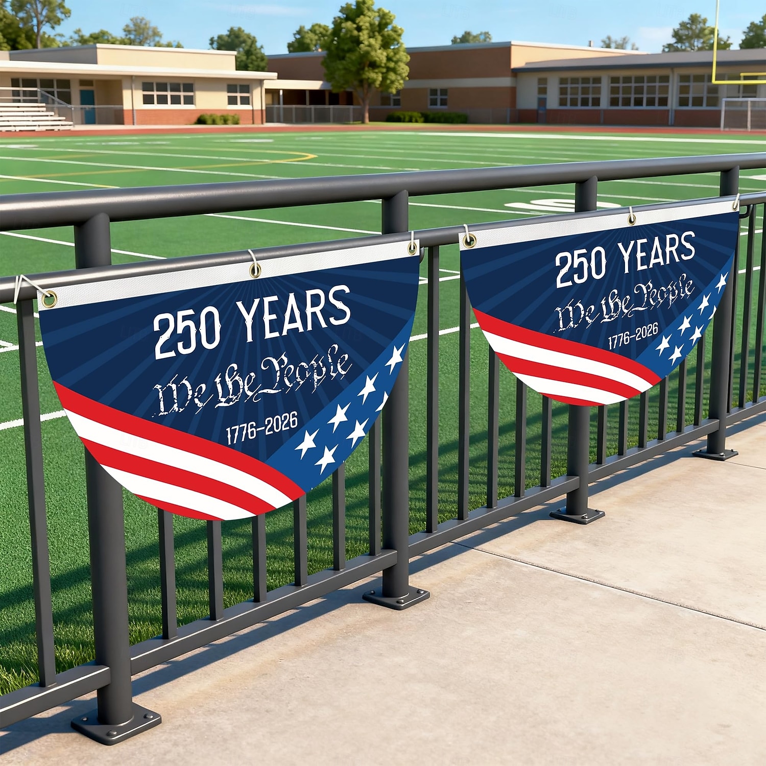2KS Vlajka k 250. výročí USA 1,5x3 FT 1776-2026 Fan vlajky prapor vlastenecké hvězdy zahradní značení dekorace na venkovní použití přední dveře veranda uvítací pozadí s mosaznými očky 2026 - $18.99 –P6