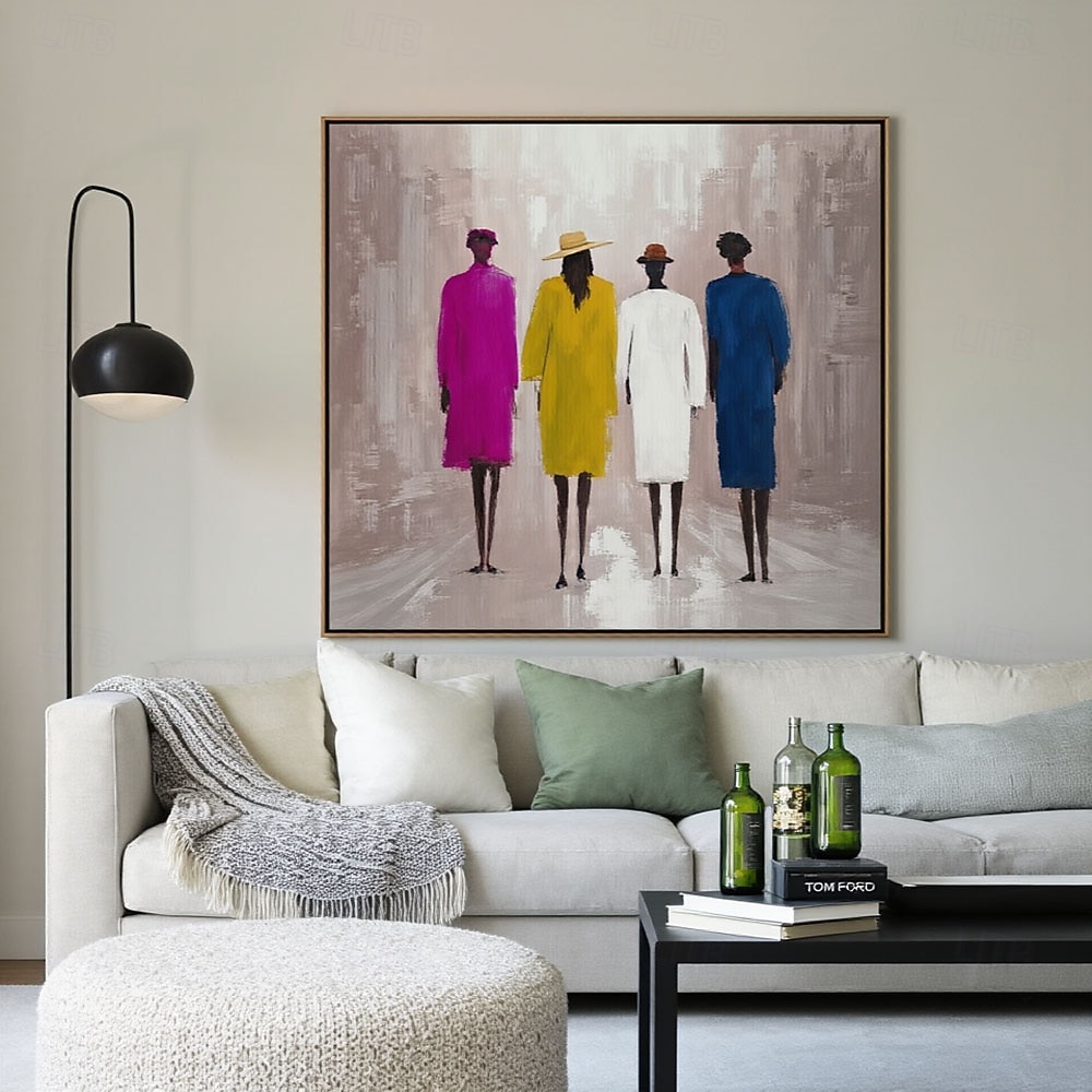 Hand Painted firgure Oil Paintings People Walking On The Street Painting 100% Hand Painted Oil Painting On Canvas Classic Wall Art For Living Room Decor 2026 - $91.99 –P4