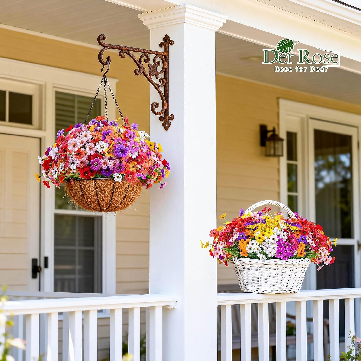 2026年 屋外用UV耐性フェイクパンツ春の花の造花24束、屋外プランター、結婚式、自宅、庭、パティオ、ポーチの装飾（8色）  コレクション – $28.99 –P4