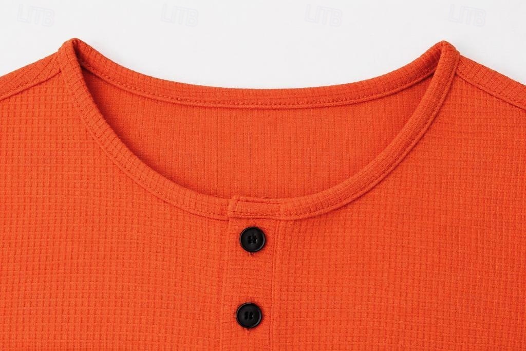 בגדי ריקוד נשים אוברסייז חולצה קצרה טי שירטס טופים מארג וויפל כפתור קדמי אחיד אופנתי מסוגנן קלסי שרוולים קצרים צווארון עגול קצר הנלי חולצות רגילות יומי ליציאה סוף שבוע לבן כתום קיץ אביב 2026 - CLP $26680 –P3