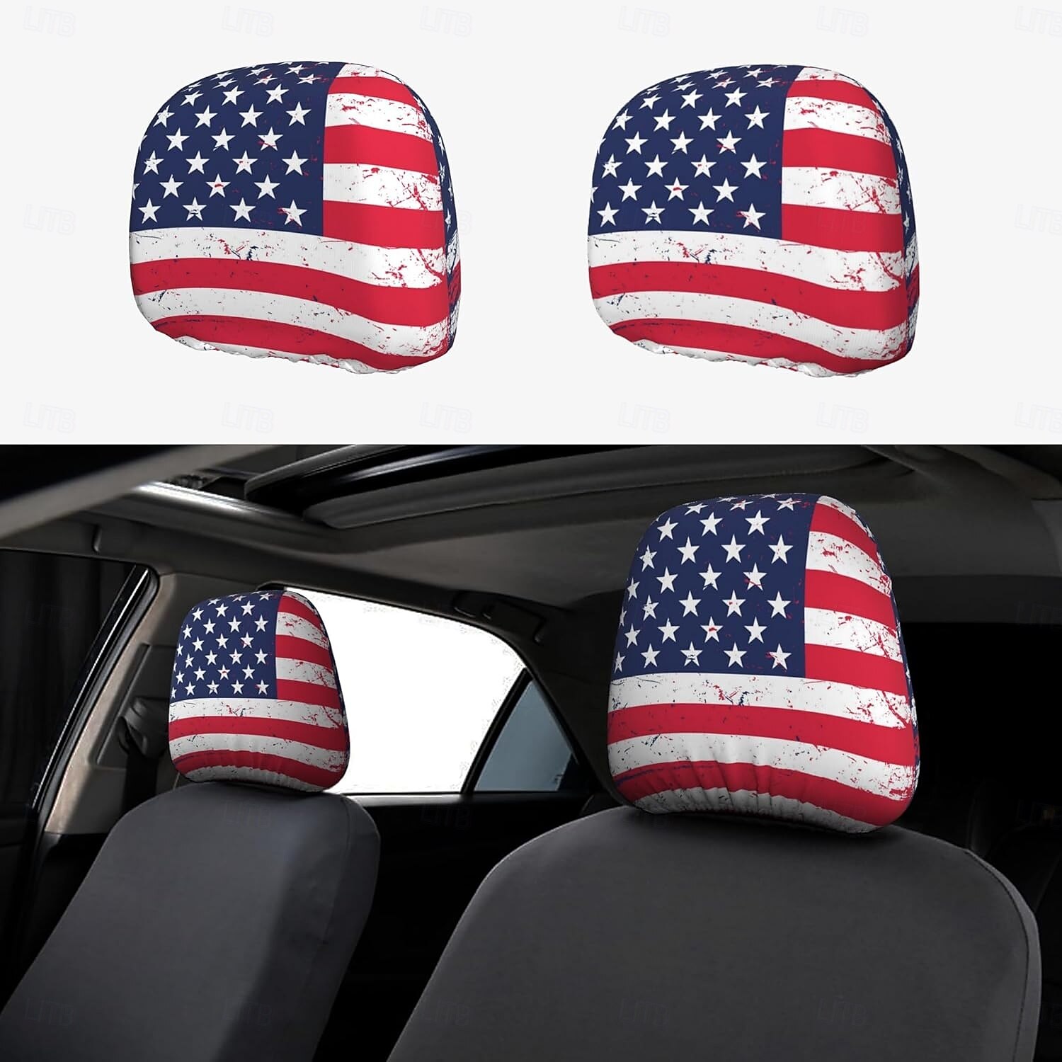 Funda para reposacabezas de coche conmemorativa del 250 aniversario, 2 unidades, conmemorativa de la Independencia de Estados Unidos (1776-2026), soporte espinal resistente para conducción de larga distancia, ajuste universal para coches, camiones y SUV. 2026 - $11.99 –P4