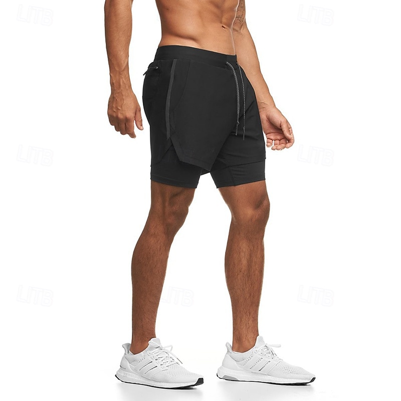 Voor heren Hardloopshorts Atletische shorts Sportbroek Trekkoord Zak 2 in 1 Met compressievoering Short / Broekje Casual Dagelijks Buiten Zomer Lente Sneldrogend Lichtgewicht Vochtregelerend 2026 - $21.99 –P9