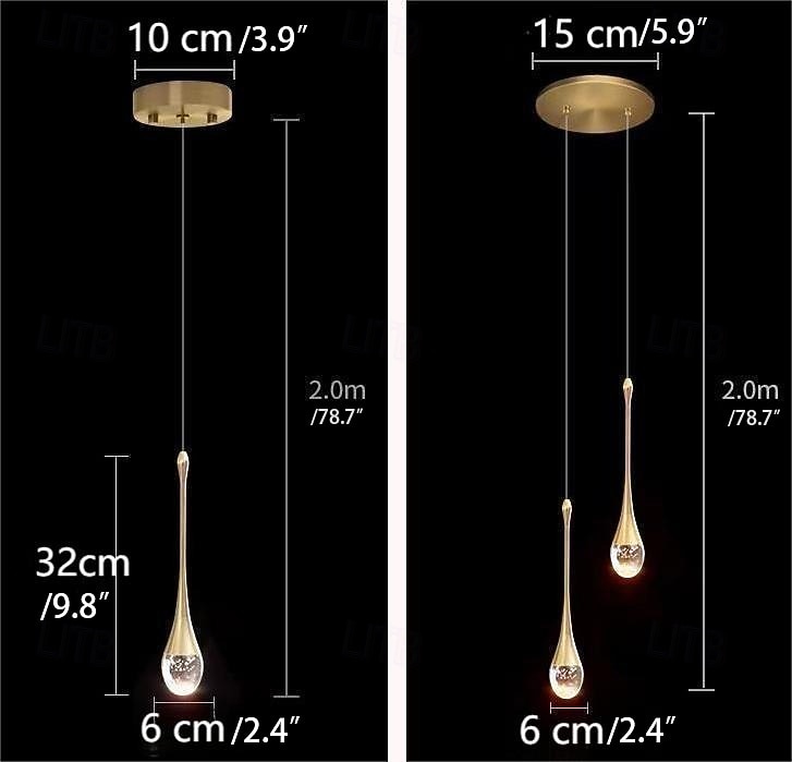 led závěsné světlo kuchyňská svítidla stropní led moderní zlaté závěsné světlo křišťálové mini kapkovité závěsné světlo pro kuchyňský ostrůvek do ložnice do předsíně (1 balení) 2026 - $143.99 –P1