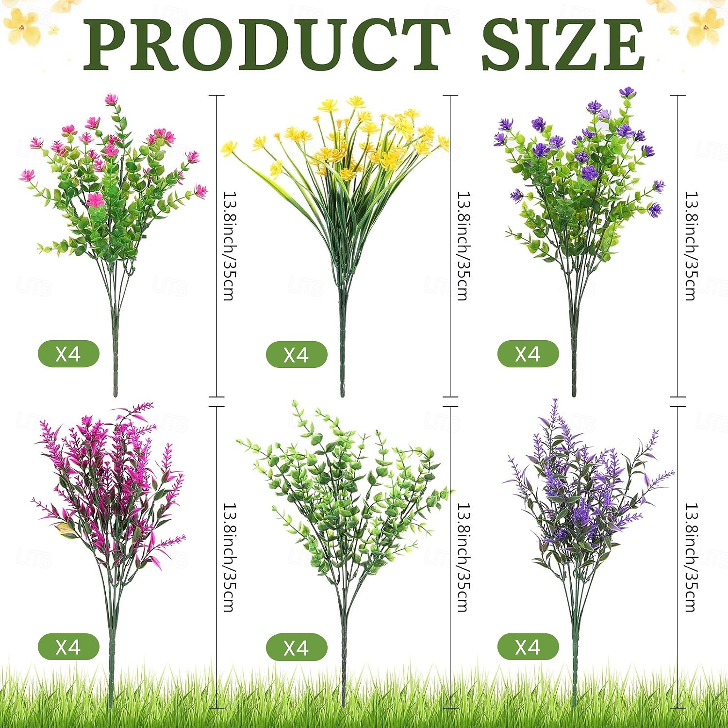 24 пучка искусственных весенних цветов для улицы, искусственные растения, устойчивые к УФ-излучению, самшит, искусственные пластиковые кустарники, растения для патио, веранды, сада, подвесные вазы, 2026 - $31.99 –P2