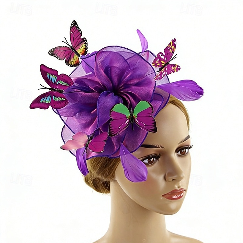 Fascinator Organza Matrimonio Compleanno Vintage Carino Retrò Con Farfalla Tulle Copricapo Copricapo del 2026 a $11.49 –P7