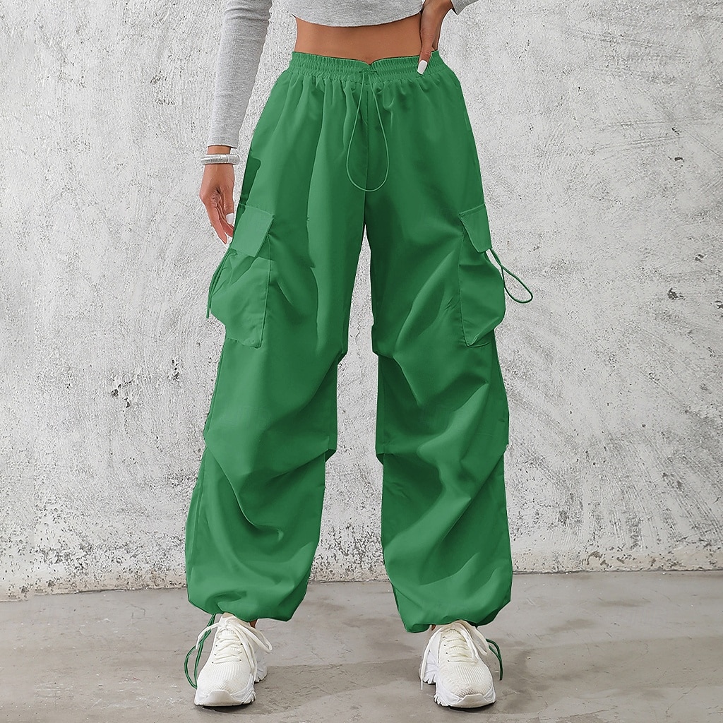 Per donna Pantaloni Cargo Pantaloni Pantaloni da Lavoro Pantaloni Estivi Vacanza Moda Casual Quotidiano Lunghezza intera Misura del girovita medio Semplice Coulisse Tasca Elastico in vita Comodit del 2026 a $34.99 –P9