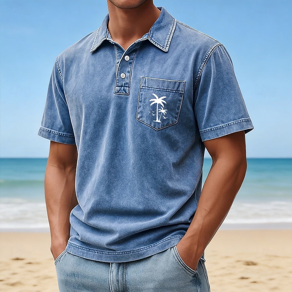 Ανδρικά Φοίνικας Πουκάμισο με οξύ 100% Bumbac Κοντομάνικο Μπλουζάκια πόλο Πέτο Χαβανέζα Καθημερινό Ένδυση γυμναστικής και άθλησης Ρούχα διακοπών Τσέπη 3D εκτύπωση Κουμπιά Ανοιξη καλοκαίρι 2026 - $31.99 –P2