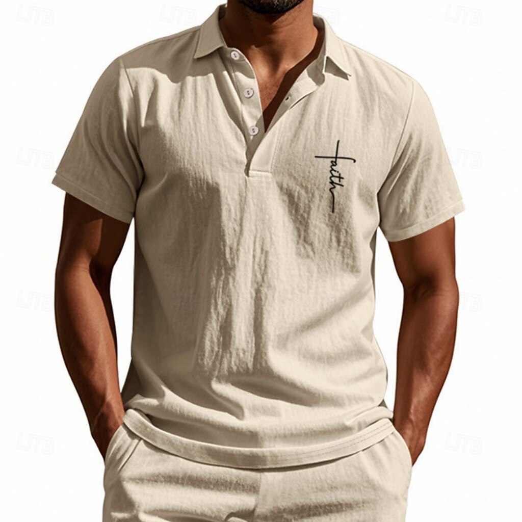 Homens Camisa de linho Camisas Polo Casual Rua Lapela Manga Curta Básico Moderno Cruz Botões Verão Primavera Normal Preto Branco Azul Marinha cáqui Verde Tropa Cinzento Camisa de linho de 2026 por $25.99 –P2