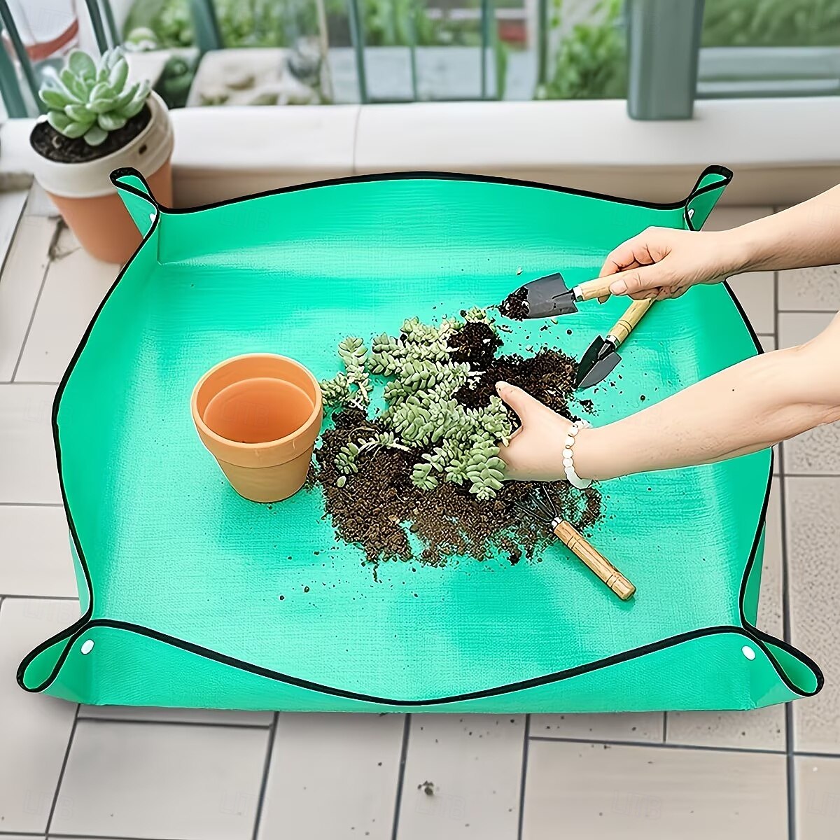 6pcs Heavy-Duty Waterproof Folding Garden Mat with 3 Thickened Plant Care Cloths & 3 Foldable Mats, Suitable for Indoor/Outdoor Use, Gardening, Repotting, Bonsai, Space-Saving Durable Design 2026 - $20.99 –P3