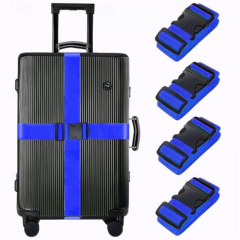 4PCS Luggage Straps, 200CM Adjustable Travel Bag Belts with Buckle, Secure Suitcases, Quick Luggage Identification, Multiple Colors, Travel Essential, Gift Idea 2026 - $24.99 –P10