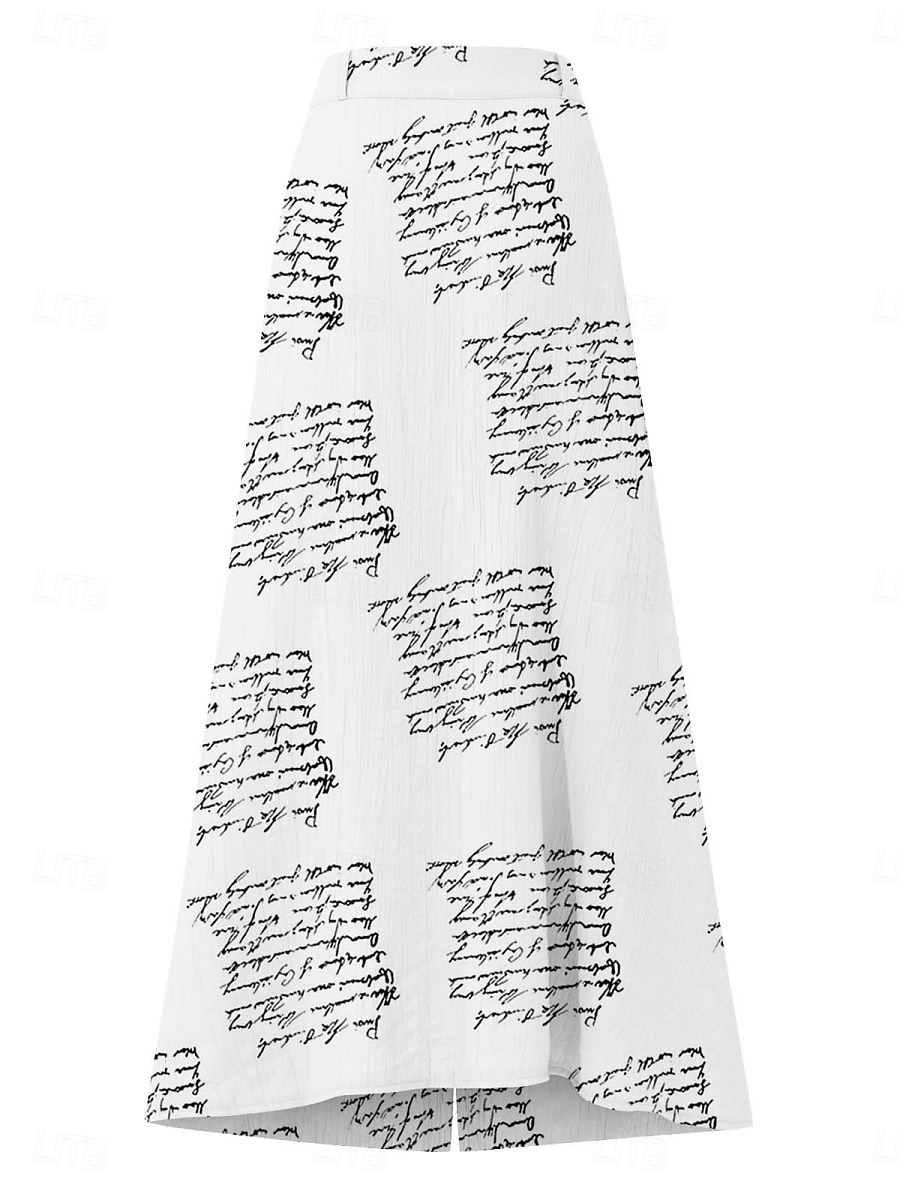 בגדי ריקוד נשים חצאית לחופשה אופנתי יום יומי מקסי מותניים גבוהים חצאיות פרחוני אותיות דפוס קשיח יומי רחוב לבן צהוב ורוד מסמיק קיץ פוליאסטר 2026 - $25.99 –P11