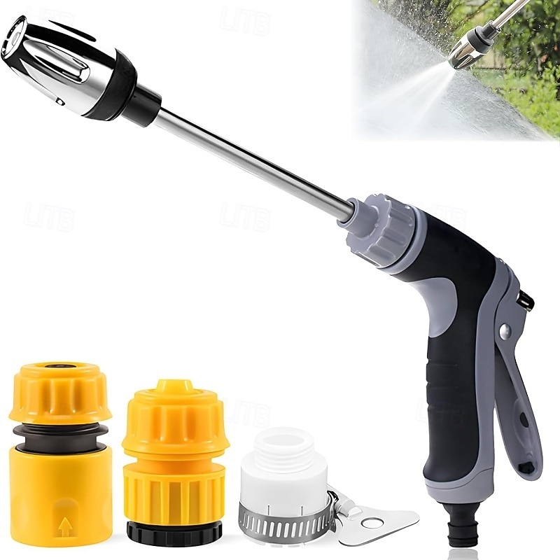 Πιστόλι ψεκασμού νερού υψηλής πίεσης για λάστιχο κήπου, ρυθμιζόμενο ακροφύσιο πλύσης υψηλής πίεσης με συνδέσμους για πλύσιμο αυτοκινήτων, αίθριο, καθαρισμό πεζοδρομίων, ψεκαστήρας βαρέως τύπου για 2026 - $19.99 –P1