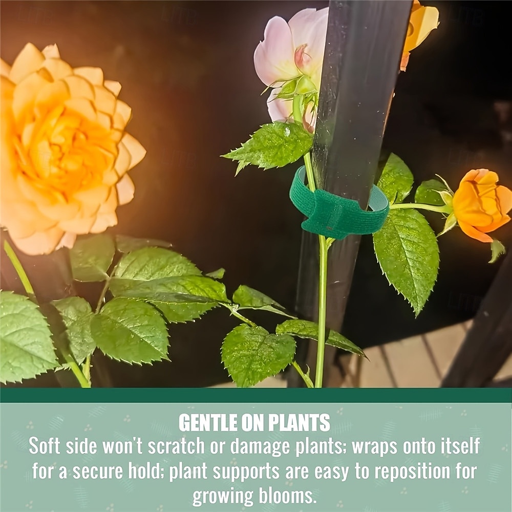 100Pcs Reusable Adjustable Non-Slip Nylon Plant Ties, Green Perfect for Climbing Plants, Support and Garden Maintenance, Safe & Easy-to-Use Gardening Tool 2026 - $20.99 –P3