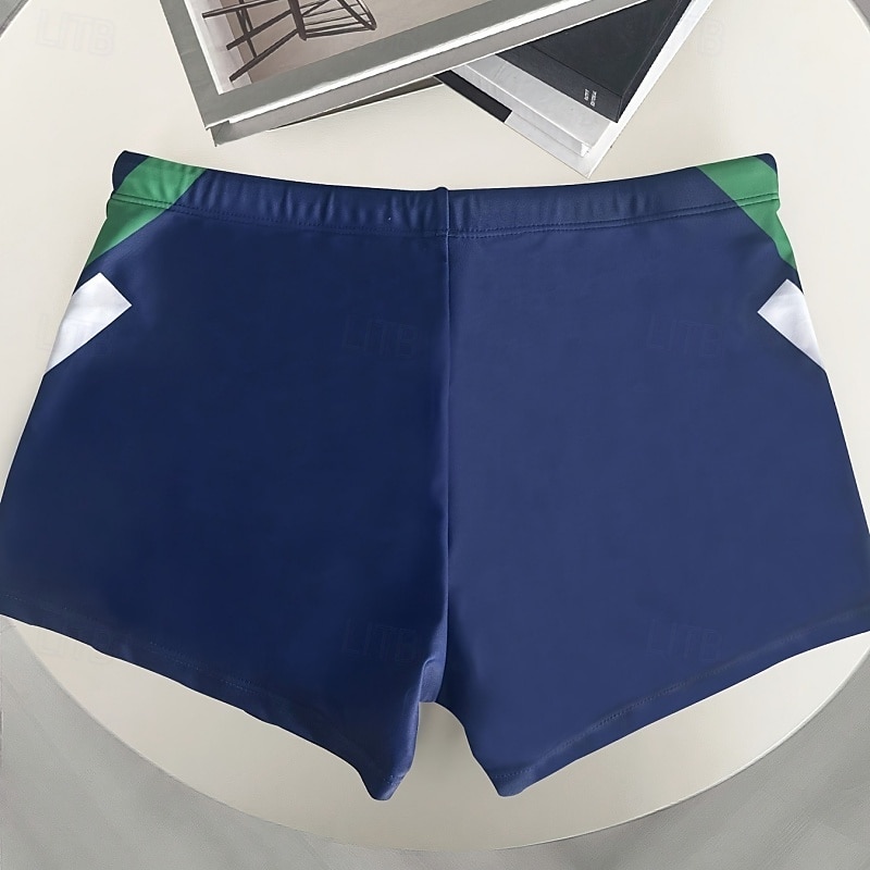 Hombre Bañador Natación Corto Bañadores Pantalones Bloqueo de color Correa Boyleg Secado rápido Eslático Transpirable Bañadores Surf Deportes acuáticos Natación Verano 2026 - $8.99 –P4