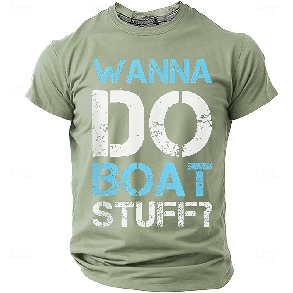 Heren T-shirt met retro nautische, boot- en watersportprint, distressed graphic, regular fit, geschikt voor het leven aan het meer of op het strand. Designer kleding in de maten S, M, L, XL, XXL en 2026 - ₪76 –P3