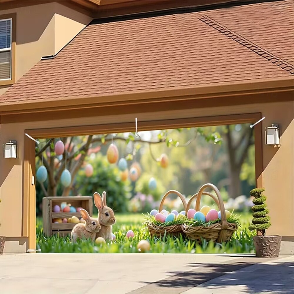 Пасха Крышка гаражной двери Большое Подвесное Rabbit Винтаж 3D Вечеринка На открытом воздухе Фоны для съемки Входная дверь Домашний декор 2026 - $49.99 –P3