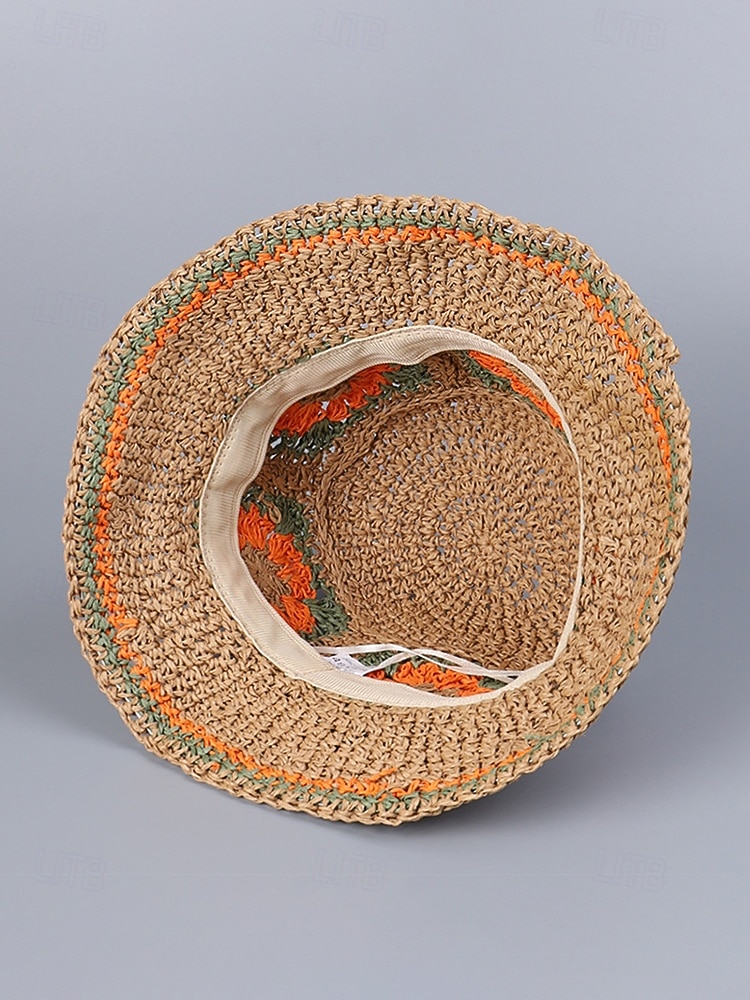 Gewebter Damen-Sonnenhut im Boho-Stil, mehrfarbig, faltbar, perfekt für Strand- und Resorturlaube sowie als lässiger Alltagsbegleiter 2026 - $14.99 –P9