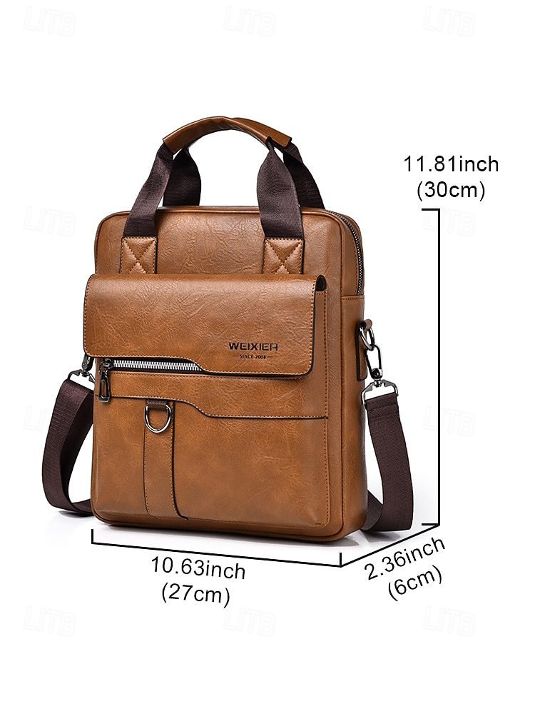 Men's Faux Leather Messenger Bag in Multiple Colors Large Capacity Multi Pocket Crossbody Briefcase for Casual Daily Use, Work Commute & Travel 2026 - $29.99 –P12