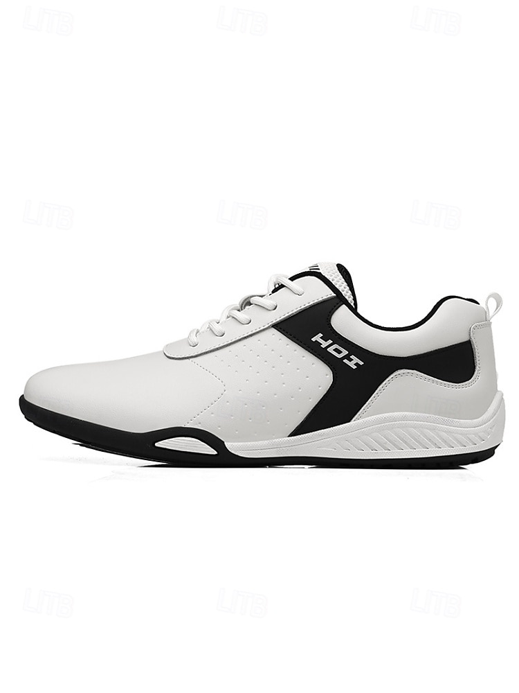 Ανδρικά λευκά και μαύρα αθλητικά παπούτσια με αντίθεση, ελαφριά, μοντέρνα casual παπούτσια με κορδόνια για βραδιές σε θέρετρα, παραθαλάσσιες αποδράσεις, πάρτι δίπλα στην πισίνα, ταξίδια διακοπών, smart casual βραδινά σύνολα 2026 - $59.99 –P6