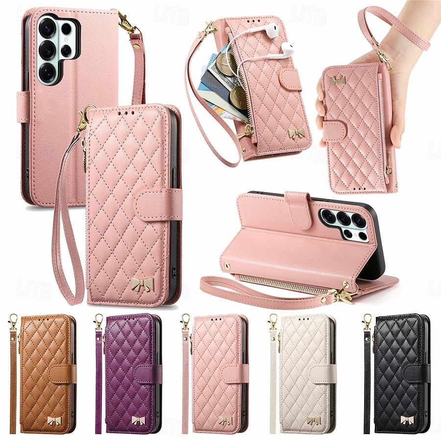 Phone Case For Samsung Galaxy S26 S26 Plus S26 Ultra Wallet Case Flip Cover Zipper with Wrist Strap Kickstand Retro TPU PU Leather 2026 - $19.99 –P1