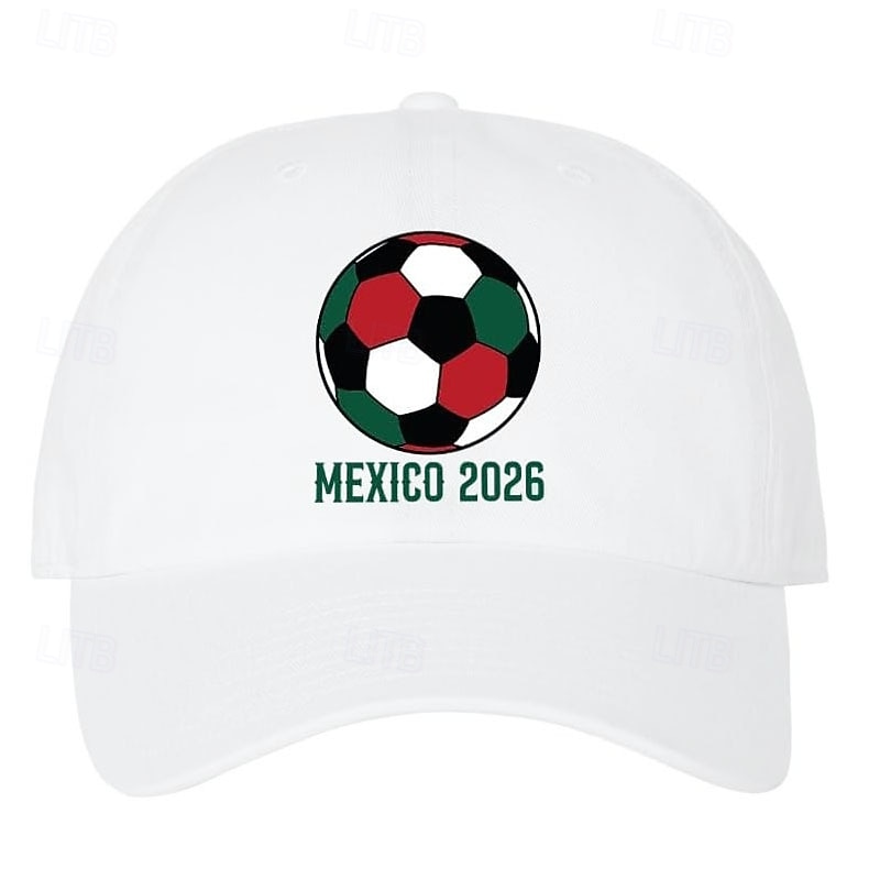 Soccer World Summer Cup Mexico USA Canada 2026 Baseball Cap, Soccer Graphic Letter Print Hat for Men Women, Adjustable Outdoor Sports Cap Casual Sun Hat 2026 - $16.99 –P8