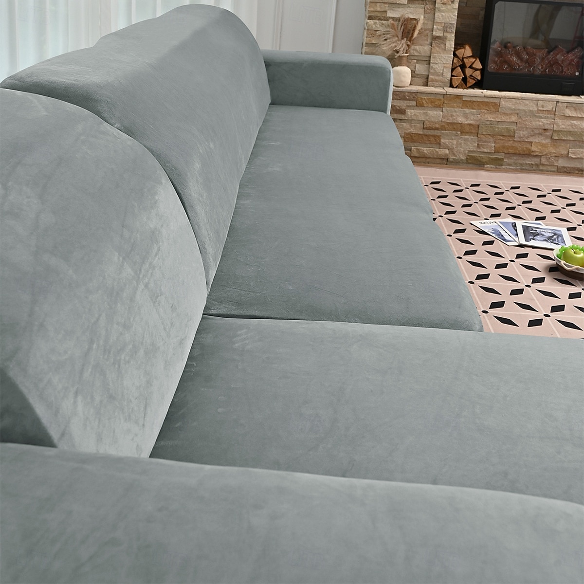Capas elásticas para sofás de 1, 2, 3 e 4 lugares, capa para sofá modular em formato de L, capa protetora para sofá chaise longue, protetor de móveis para sala de estar. de 2026 por $24.99 –P4