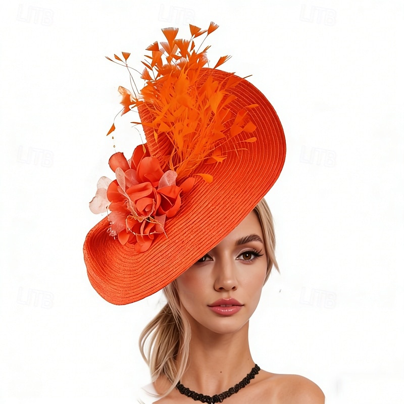 fascinators polyester Bryllup Bursdag Årgang søt stil Med Fjær Blomster Hodeplagg Hodeplagg 2026 - $22.99 –P2