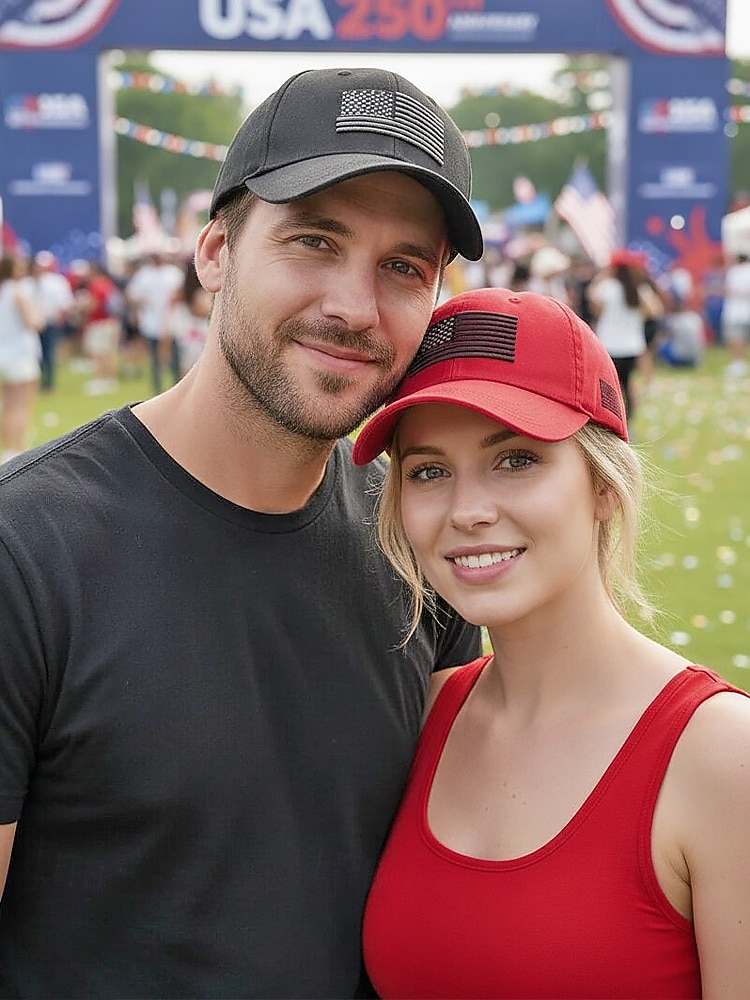 כובע בייסבול פוליאסטר רקום לגברים, כובע מתכוונן בצבעים שונים לכבוד יום השנה ה-250 לארה"ב, יום העצמאות, לבוש יומיומי וספורט חיצוני 2026 - $11.99 –P2