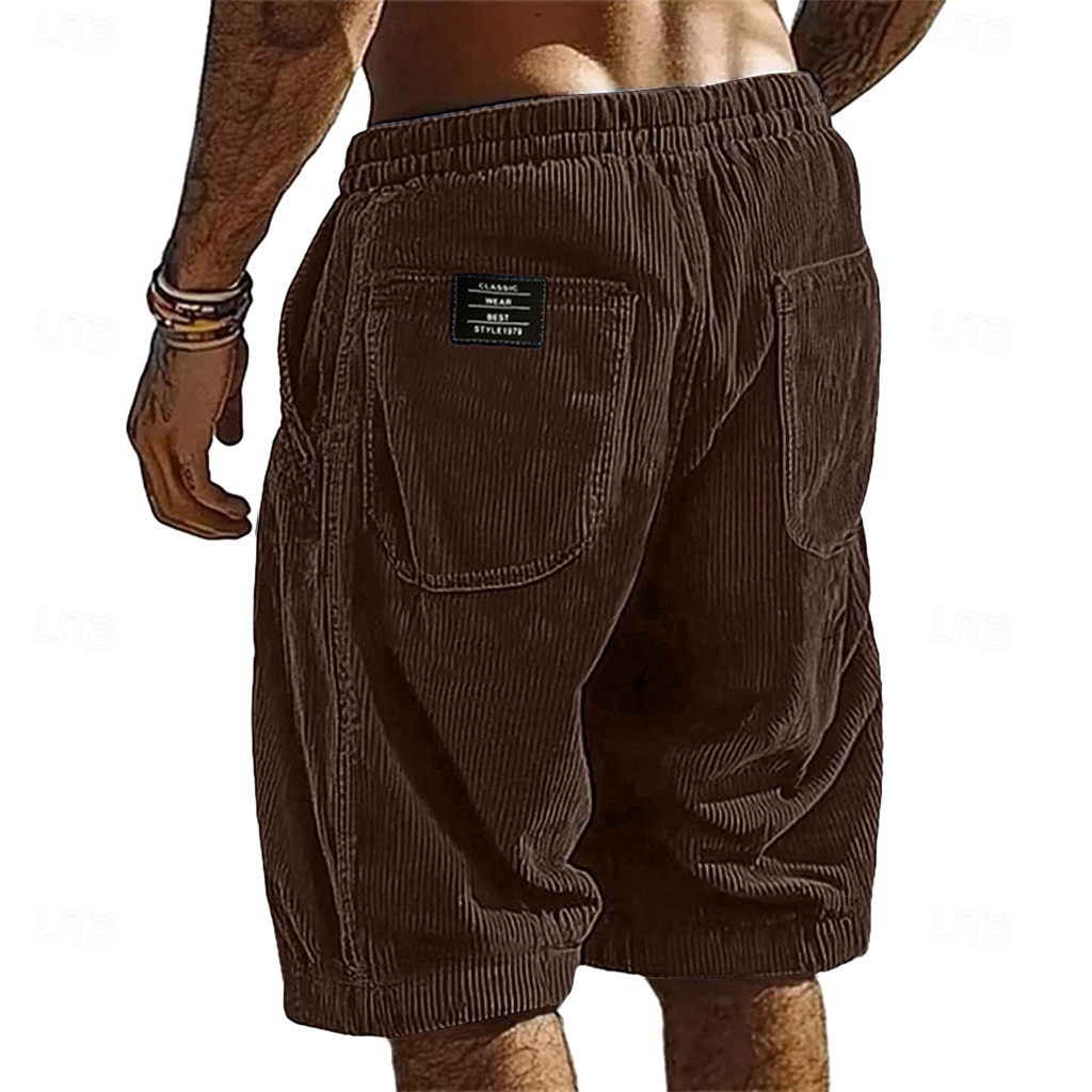 Homme Shorts Short décontracté Short en velours côtelé Avec Poches Taille Élastique Uni Respirant Longueur Genou Extérieur Vacances Tenue quotidienne Vacances Mode Noir Blanche Micro-Élastique de 2026 ? $21.99 –P7