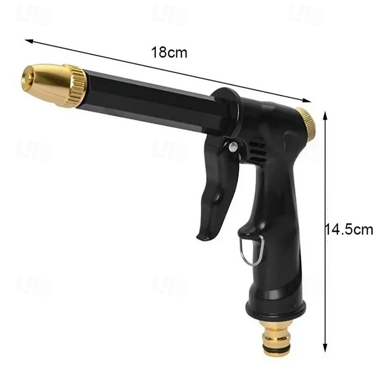Pistolet d'arrosage haute pression en métal robuste avec buses rotatives réglables, étanche, idéal pour le lavage de voiture, l'arrosage du jardin, le nettoyage des trottoirs et la douche des animaux. de 2026 ? $14.99 –P6