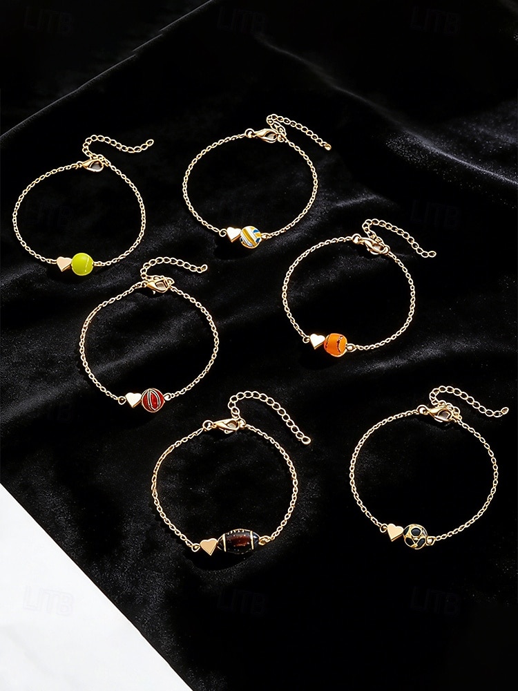 Women's Soccer Ball Pendant Necklace Bracelet Set Alloy Fan Jewelry in Multiple Ball Styles for Soccer Matches, Sports Fans, Casual Daily Wear & Travel Vacation 2026 - $9.99 –P12