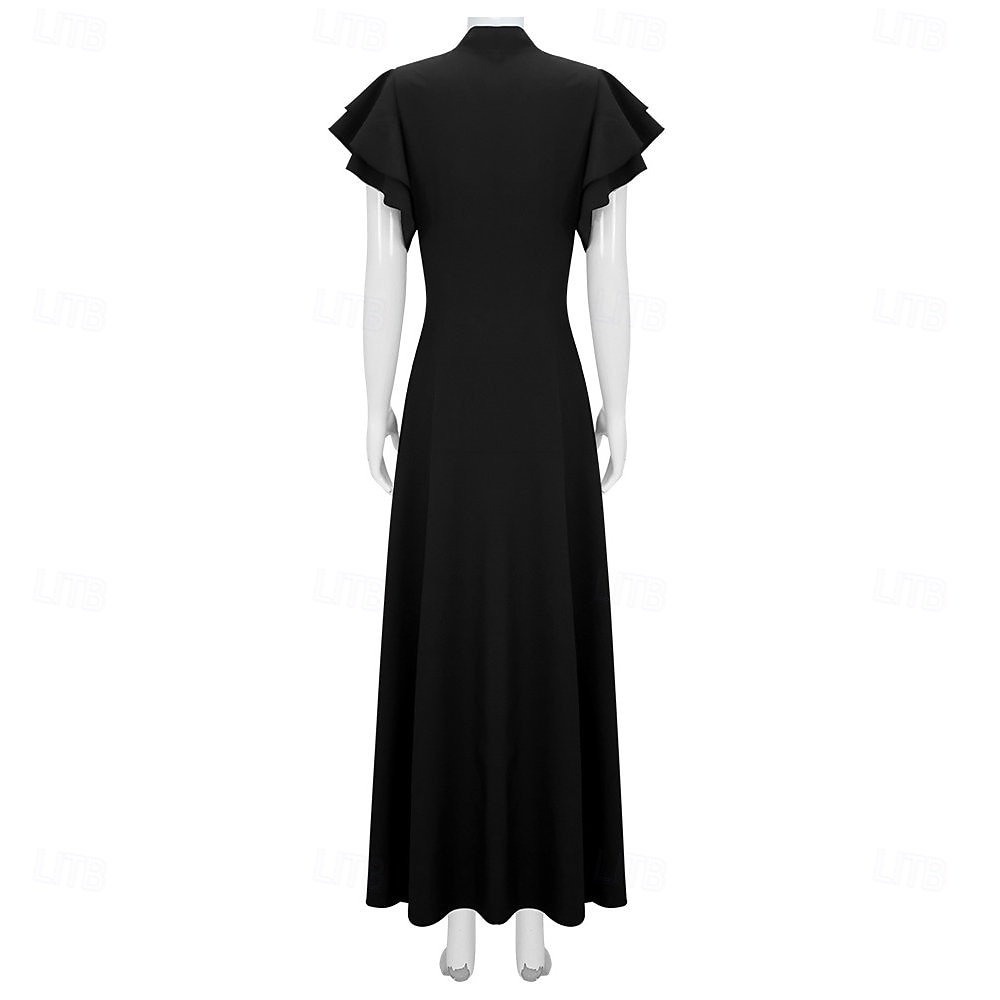 Vintage Rugido 20s 1920s Longitud Larga Vestidos Vestido Flapper Mangas cortas El gran Gatsby charlestón Color sólido Corte A Escote en Pico Disfraz Mujer Víspera de Todos los Santos Carnaval bar 2026 - $57.99 –P8