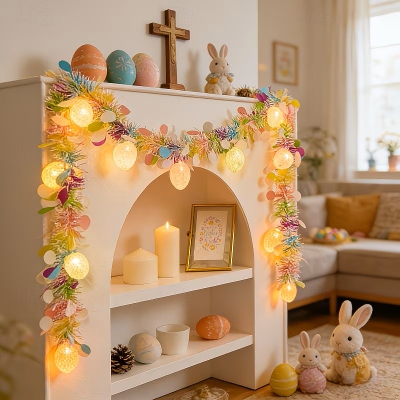 Luzes de LED em formato de coração, conto de fadas, 2m, 10 LEDs, alimentadas por bateria, para decoração de quarto, jardim, varanda, alpendre, janela e festas de Páscoa. de 2026 por $12.99 –P8