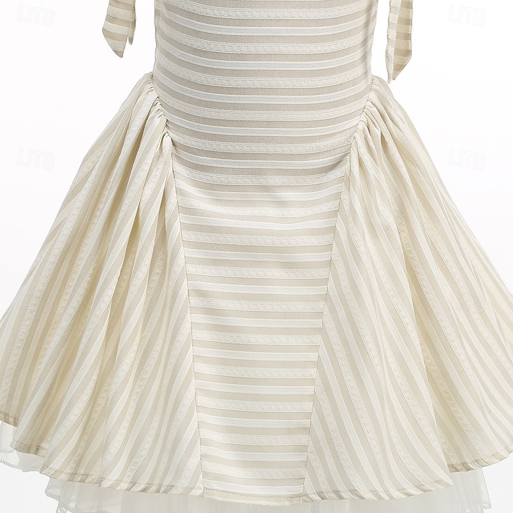 Femtiotal Retro / vintage Knälång Klänningar Rockabilly Flare Klänning Ärmlös Randig Maskeradkläder Flickor Halloween Karnival Maskerad Bal Kvällsfest Förlovningsfest Barn Klänning Hemkomstklänningar 2026 - $38.99 –P15